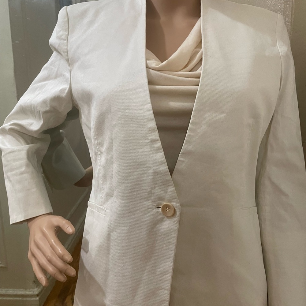 Helmut Crisp White Single-Button Women's Blazer - Picture 14 of 14